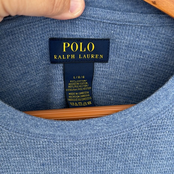 POLO waffle weave long sleeve pullover - Picture 3 of 3